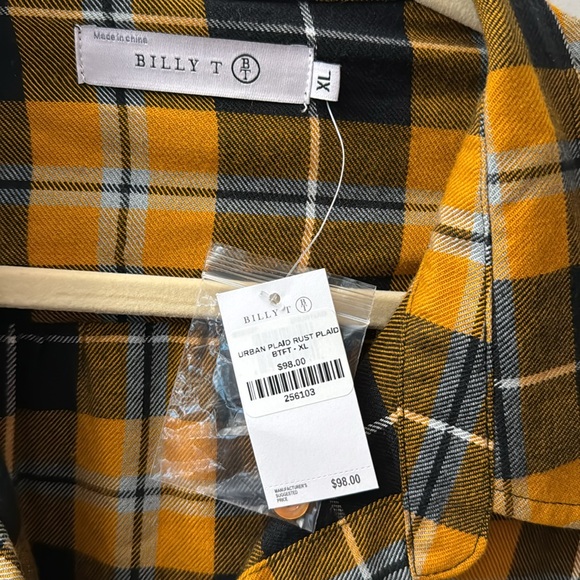 Billy T. Soft flannel XL NWT Urban Plaid Rust - Picture 2 of 7